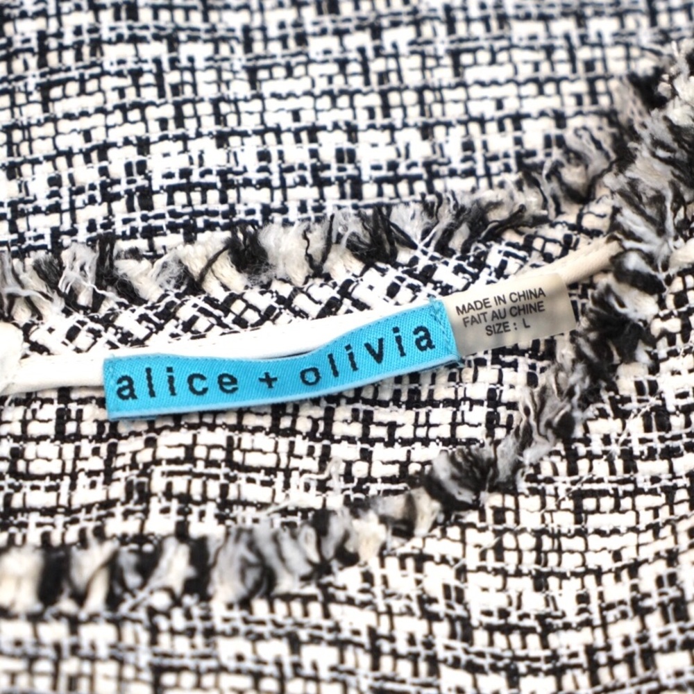 Alice + Olivia Tweed Monochrome Top - Picture 4 of 6
